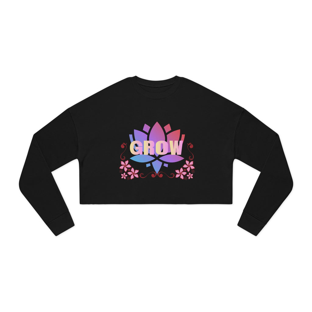 Grow Floral Cropped Sweatshirt — Women's Motivational Garden Tee