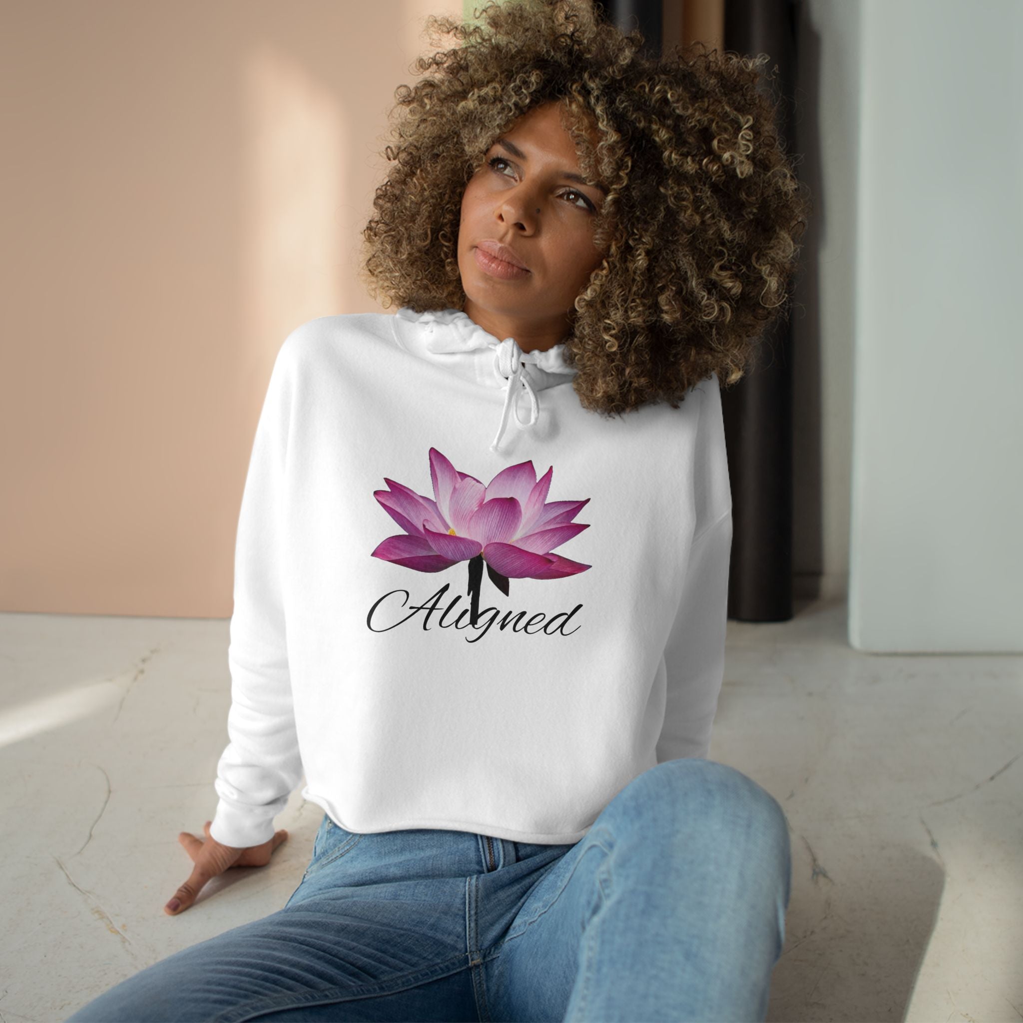 Soft White Crop Top Hoodie — Elegant Minimalist Ladies' Crop Top