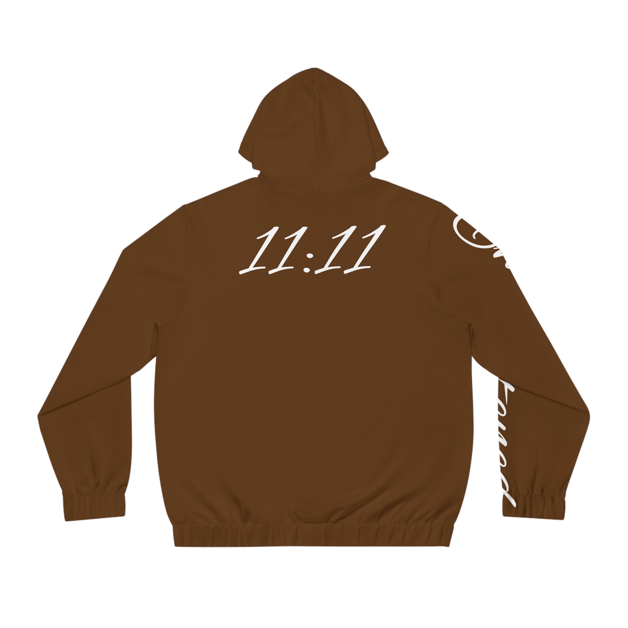 Enlightened 11:11 Brown Lotus Zip-Up Hoodie